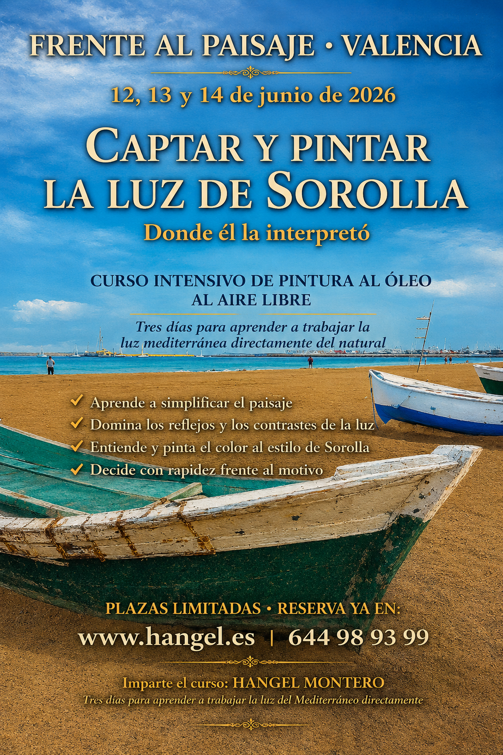 Confirmación de reserva – Curso de Valencia (12 al 14 de Junio)